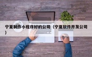 南昌宁夏制作小程序好的公司（宁夏软件开发公司）